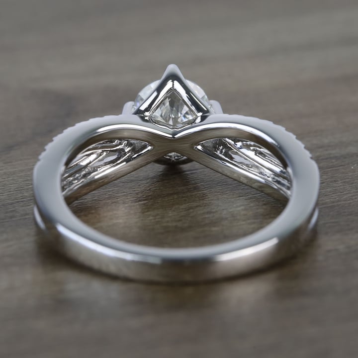 1.30 Carat Round Diamond Twisted Split Shank Engagement Ring  - small angle 4