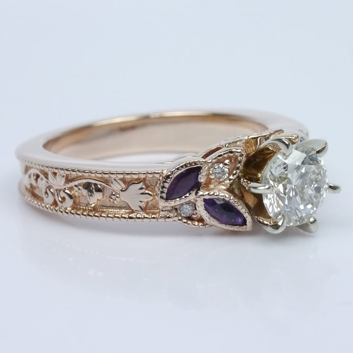 Amethyst Vintage Engagement Ring - small angle 3