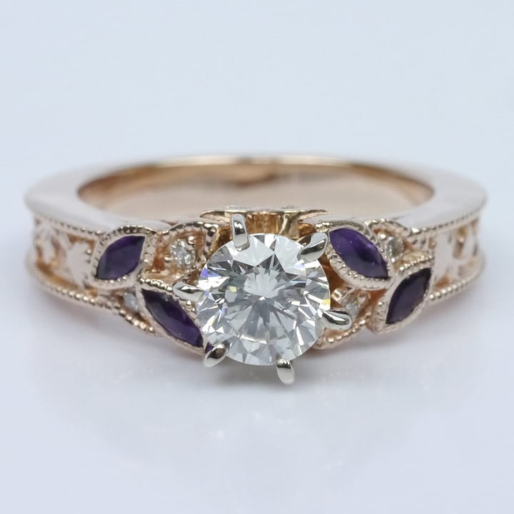 Amethyst Vintage Engagement Ring - small