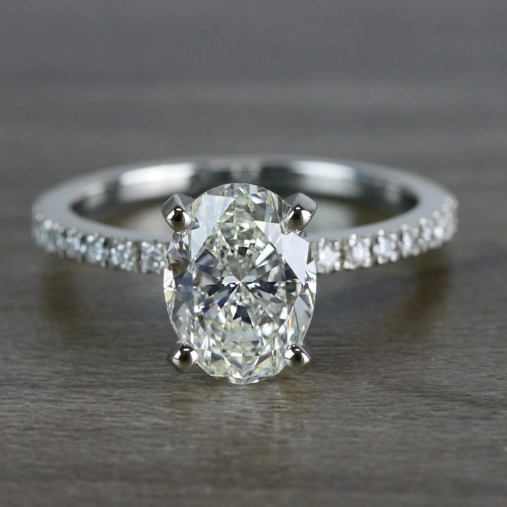 Oval Diamond Engagement Ring In White Gold - small