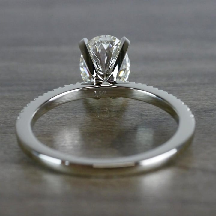 Oval Diamond Engagement Ring In White Gold angle 4
