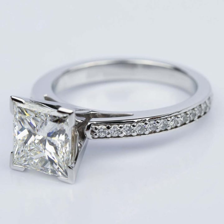2.46 Carat Princess Cut Diamond Engagement Ring - small angle 2