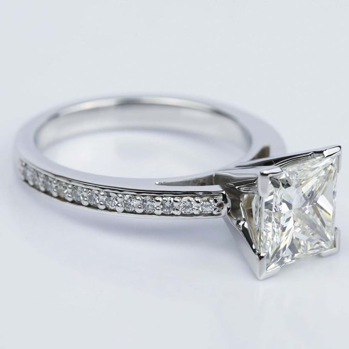2.46 Carat Princess Cut Diamond Engagement Ring - small angle 3