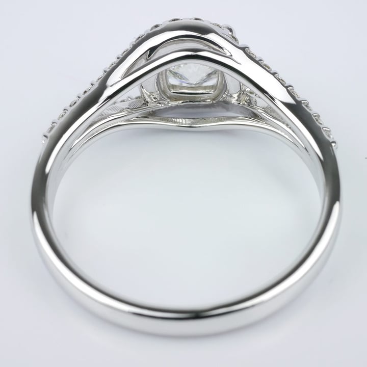 1 Carat Diamond Halo Engagement Ring angle 4