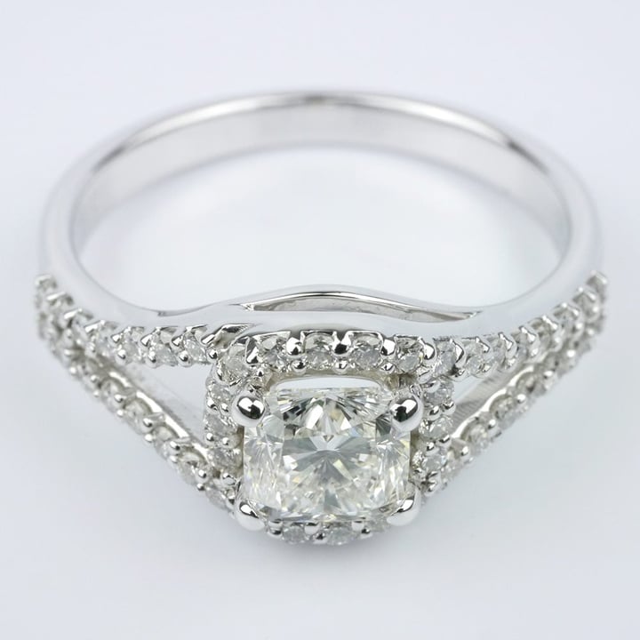 1 Carat Diamond Halo Engagement Ring