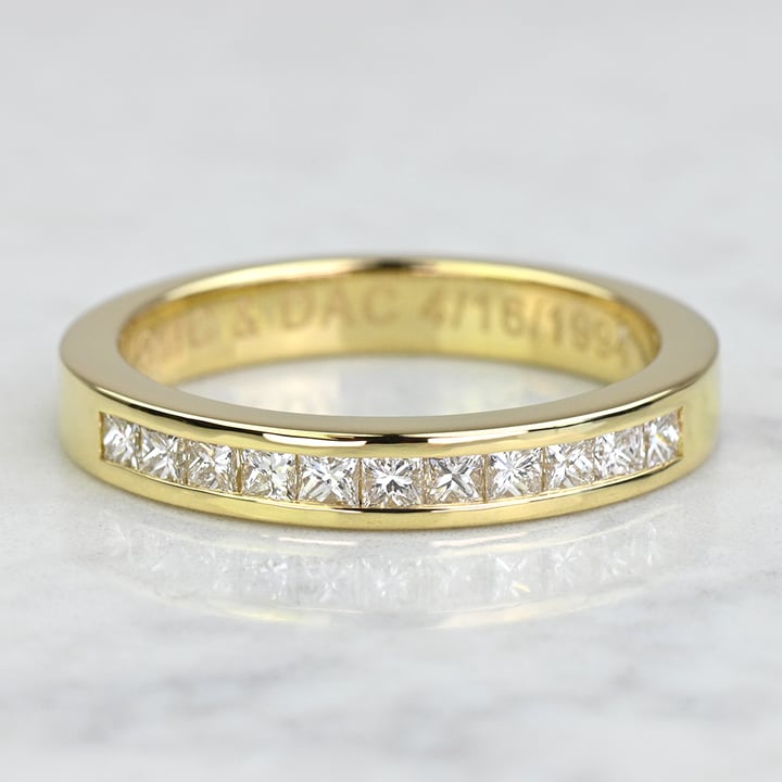 Princess Cut Channel Set Wedding Ring In Yellow Gold (1/2 Ctw) | Thumbnail 06