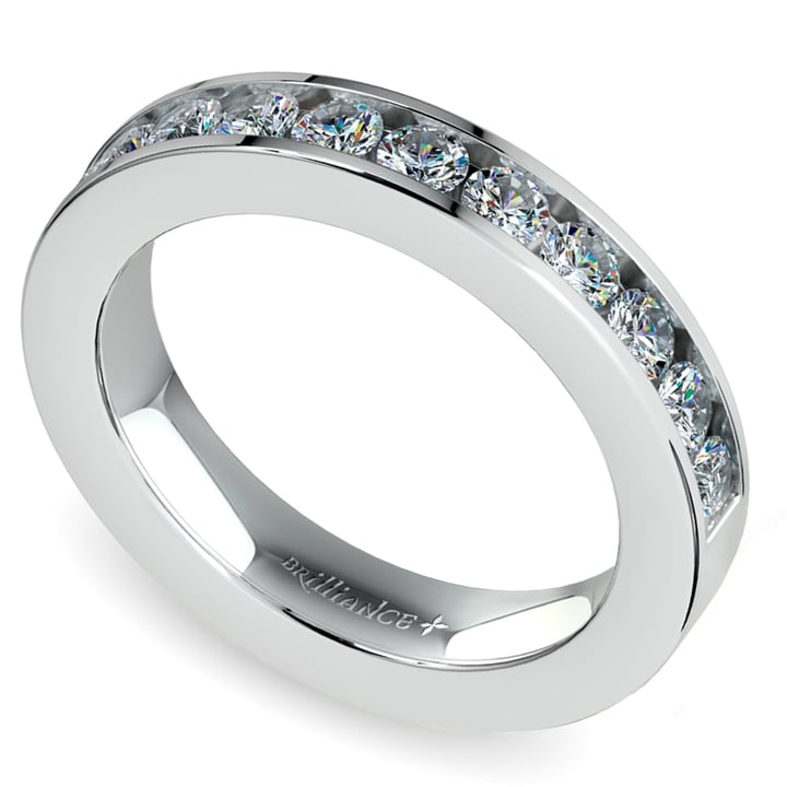 1/2 Ctw Diamond Channel Set Wedding Ring In White Gold | 01
