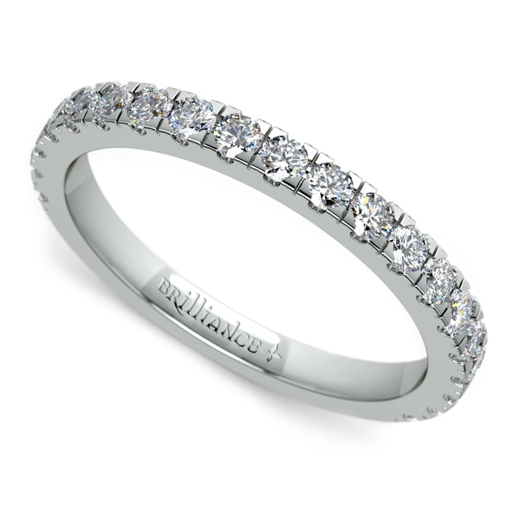 Petite Pave Diamond Wedding Ring in Platinum | Thumbnail 01