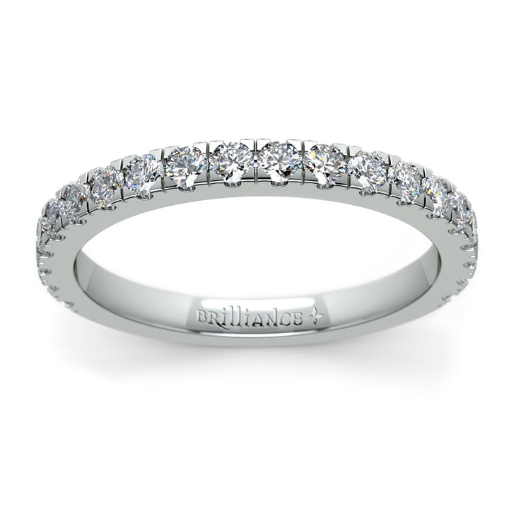 Petite Pave Diamond Wedding Ring in Platinum | 02