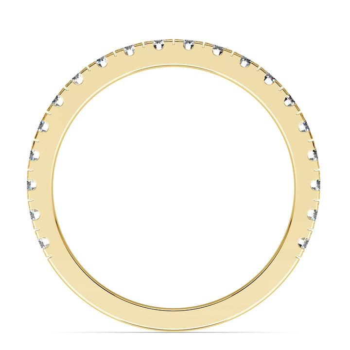 Petite Pave Diamond Wedding Ring in Yellow Gold | 03