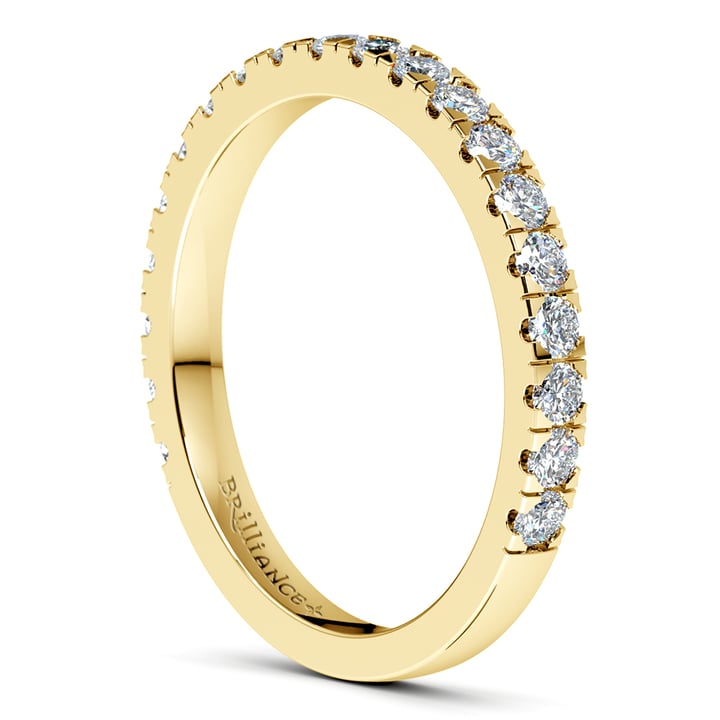Petite Pave Diamond Wedding Ring in Yellow Gold | Thumbnail 05