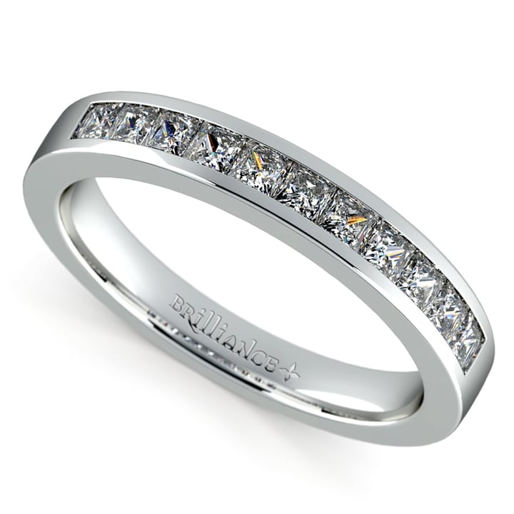Princess Cut Channel Set Wedding Ring In White Gold (1/2 Ctw) | 01