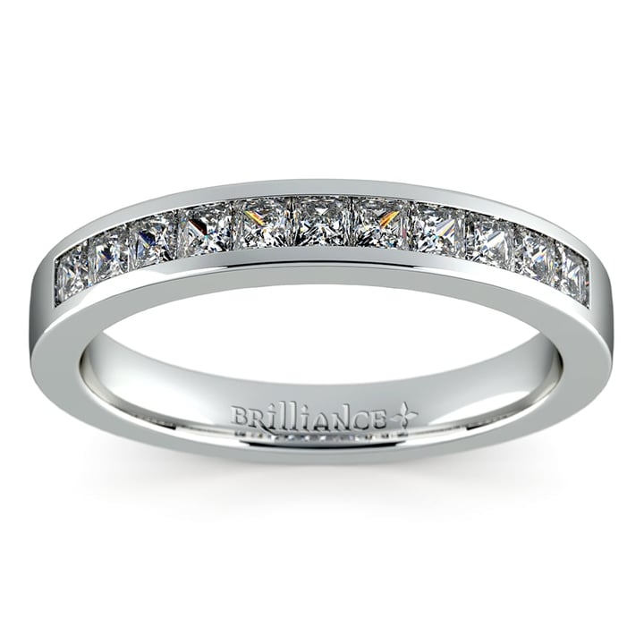 Princess Cut Channel Set Wedding Ring In White Gold (1/2 Ctw) | Thumbnail 02
