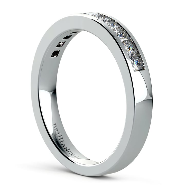 Princess Cut Channel Set Wedding Ring In White Gold (1/2 Ctw) | Thumbnail 04