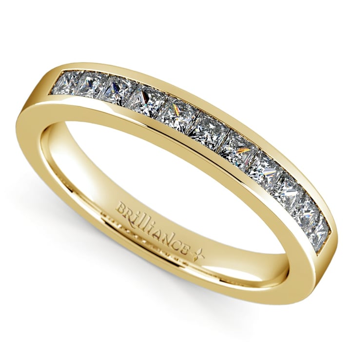 Princess Cut Channel Set Wedding Ring In Yellow Gold (1/2 Ctw) | Thumbnail 01