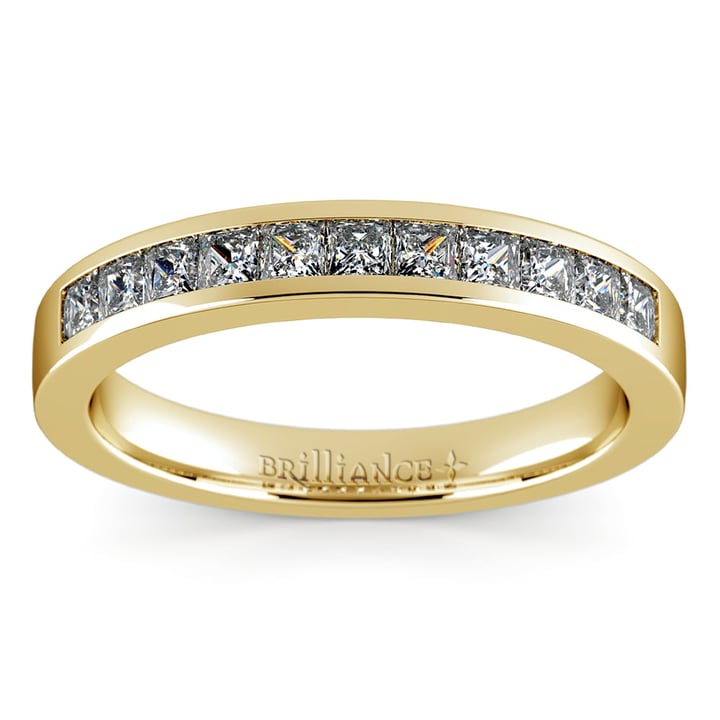 Princess Cut Channel Set Wedding Ring In Yellow Gold (1/2 Ctw) | Thumbnail 02