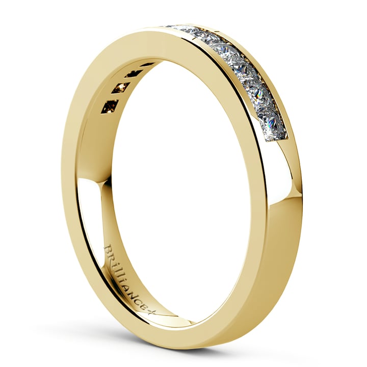 Princess Cut Channel Set Wedding Ring In Yellow Gold (1/2 Ctw) | 04