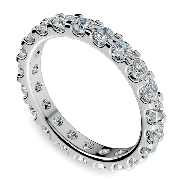 1 1/2 Ctw Platinum Scalloped Diamond Eternity Ring  | Zoom
