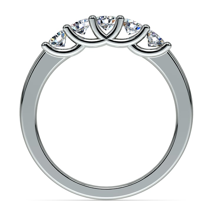Five Diamond Trellis Setting Wedding Ring In Palladium | 03