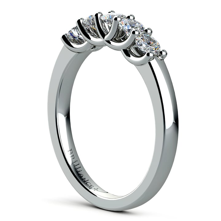 Five Diamond Trellis Setting Wedding Ring In Palladium | 04