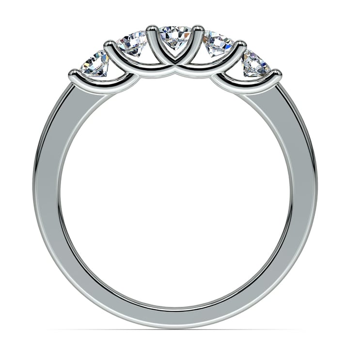 Five Diamond Trellis Setting Wedding Ring In Platinum | Thumbnail 03
