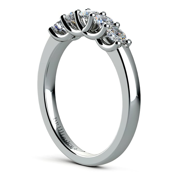 Five Diamond Trellis Setting Wedding Ring In Platinum | Thumbnail 04