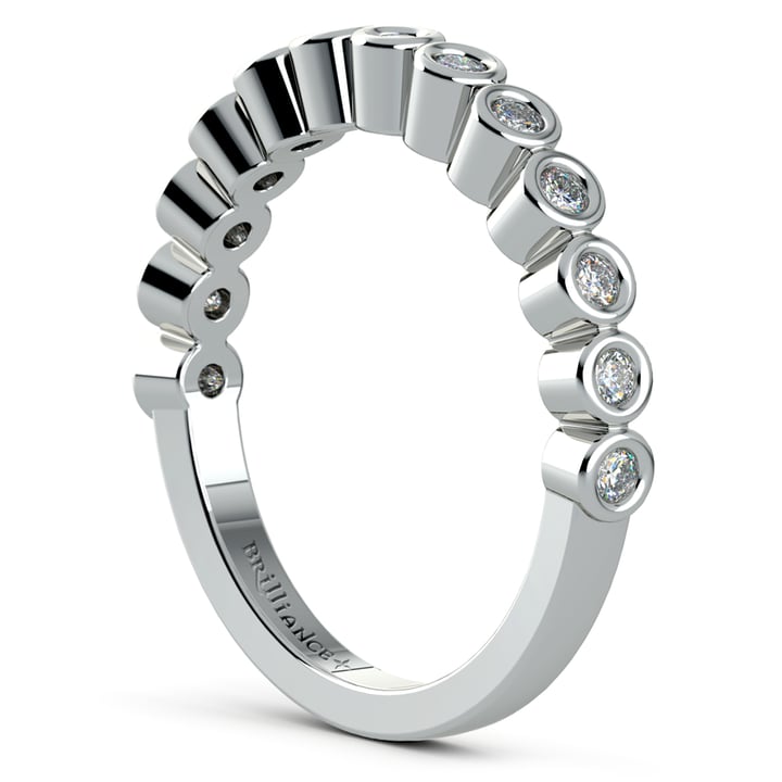 Bezel Diamond Wedding Ring in Palladium  | 04