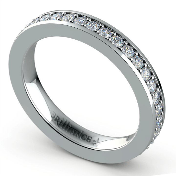 White Gold Pave Set Diamond Eternity Ring (3/4 Ctw) | Zoom