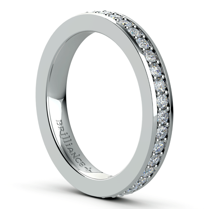 White Gold Pave Set Diamond Eternity Ring (3/4 Ctw) | 04