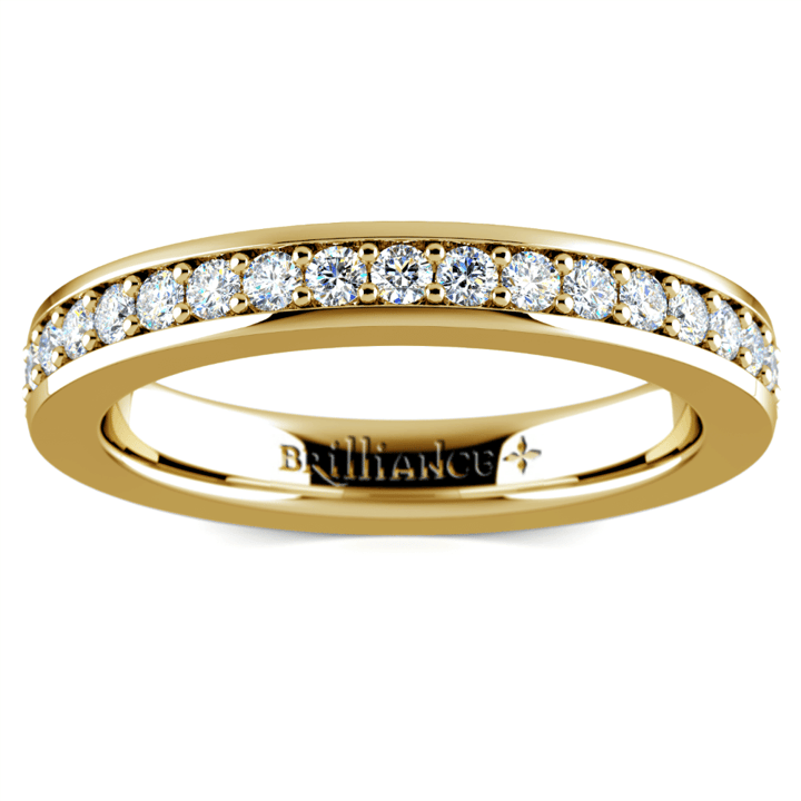Yellow Gold Pave Set Diamond Eternity Ring (3/4 Ctw) | Thumbnail 02