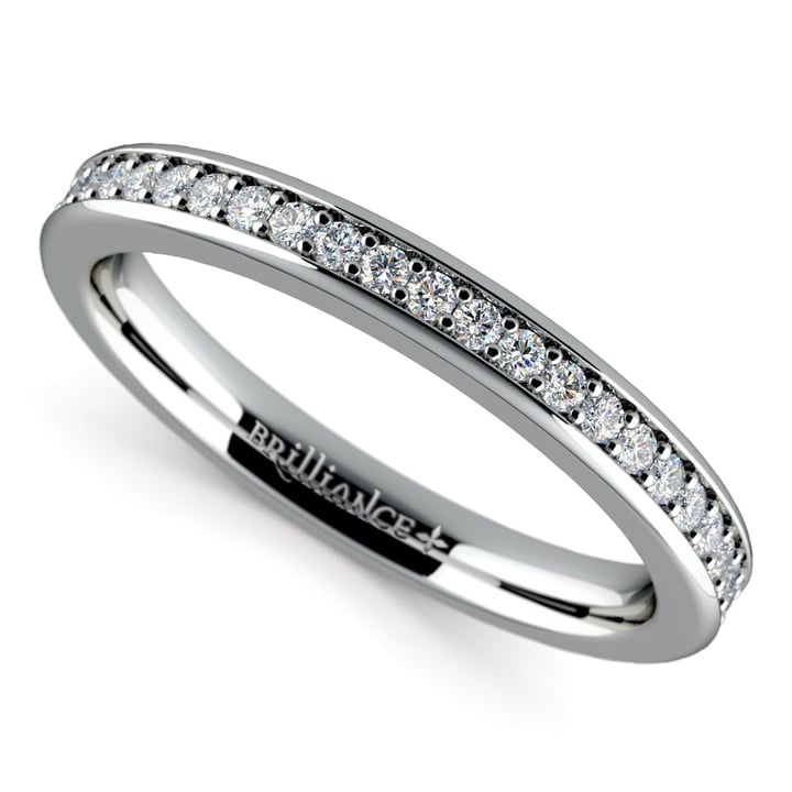 Pave Diamond Wedding Ring in Platinum  | Zoom