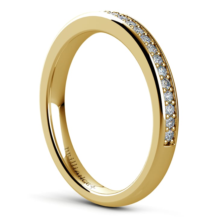 Pave Diamond Wedding Ring in Yellow Gold | 04