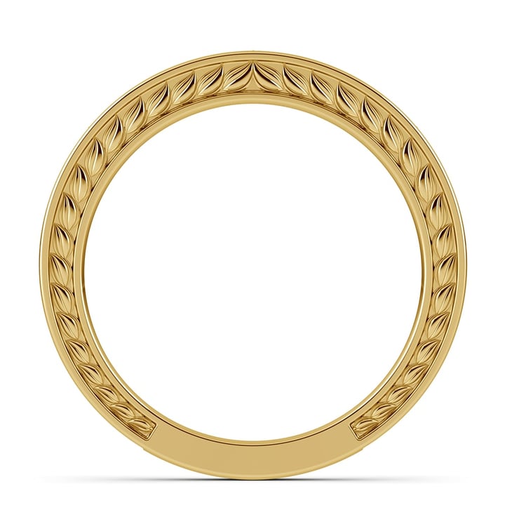 Floral Yellow Gold Wedding Band | 03