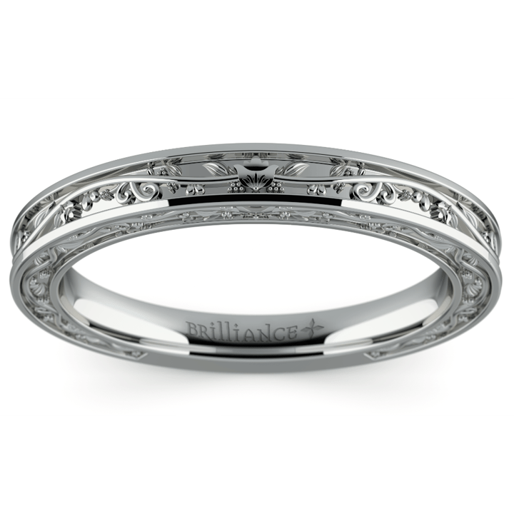 Antique Wedding Ring in White Gold | 02