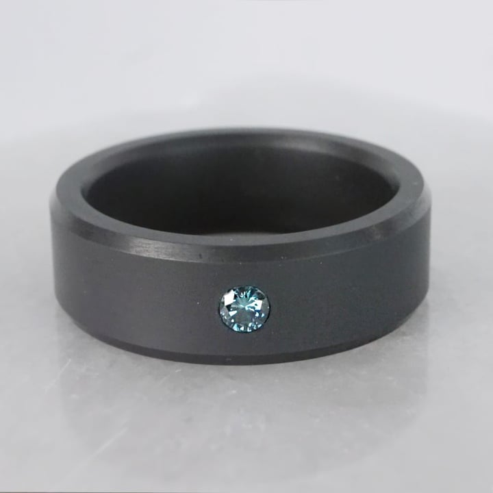 Blue Diamond Wedding Band In Elysium For Men - Ares | 04