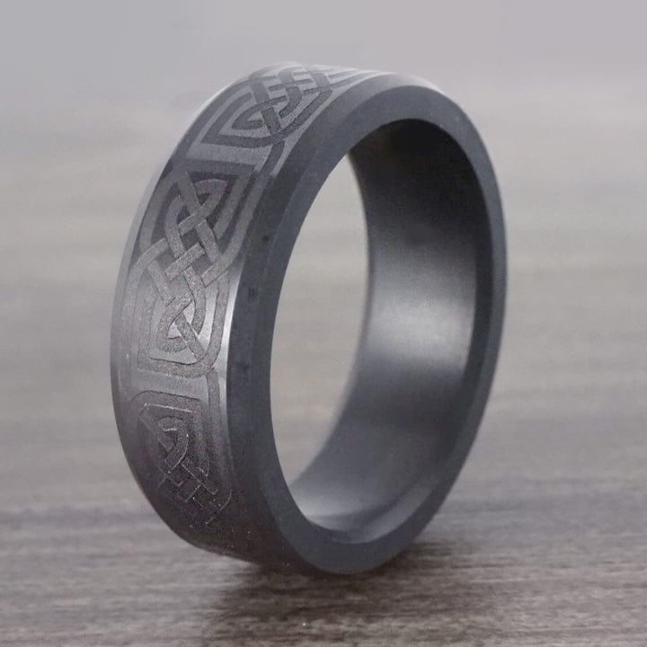Mens Elysium Wedding Band With Celtic Design - Ares | 05