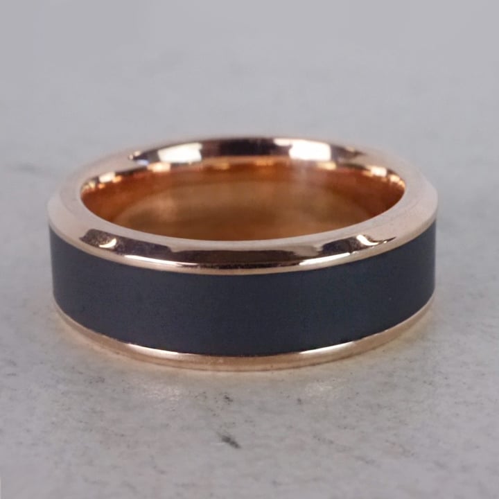 Mens Rose Gold And Elysium Wedding Band - Ares | 04
