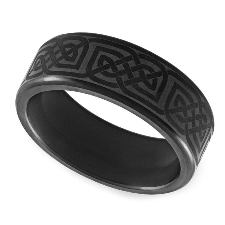 Mens Elysium Wedding Band With Celtic Design - Ares | 01