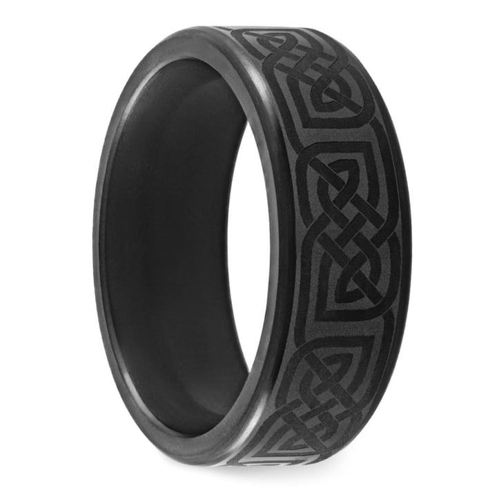 Mens Elysium Wedding Band With Celtic Design - Ares | 02