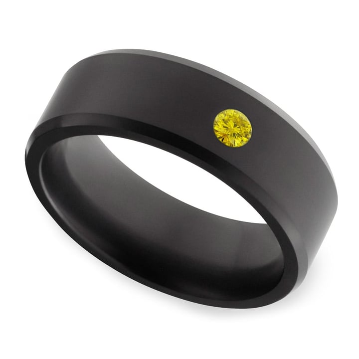 Yellow Diamond And Matte Elysium Ring For Men - Ares | 01
