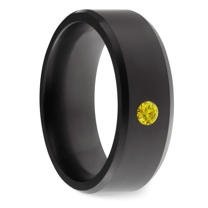 Yellow Diamond And Matte Elysium Ring For Men - Ares | 02