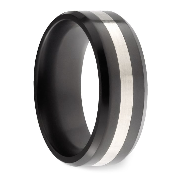 Silver And Polished Elysium Wedding Band For Men | 02