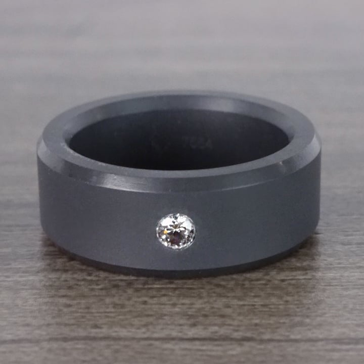 White Diamond And Black Matte Elysium Ring For Men - Ares | 04