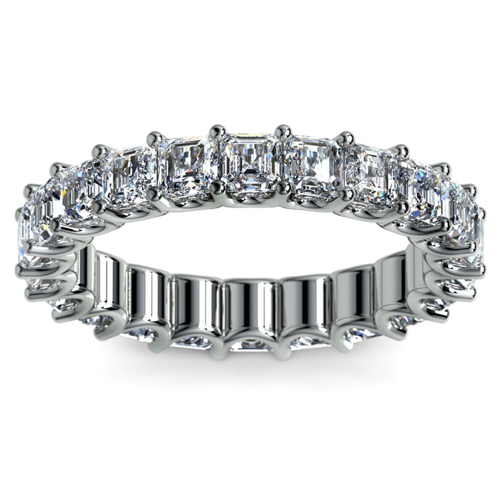 Asscher U-Prong Diamond Eternity Ring in Platinum (4 ctw) | Thumbnail 02