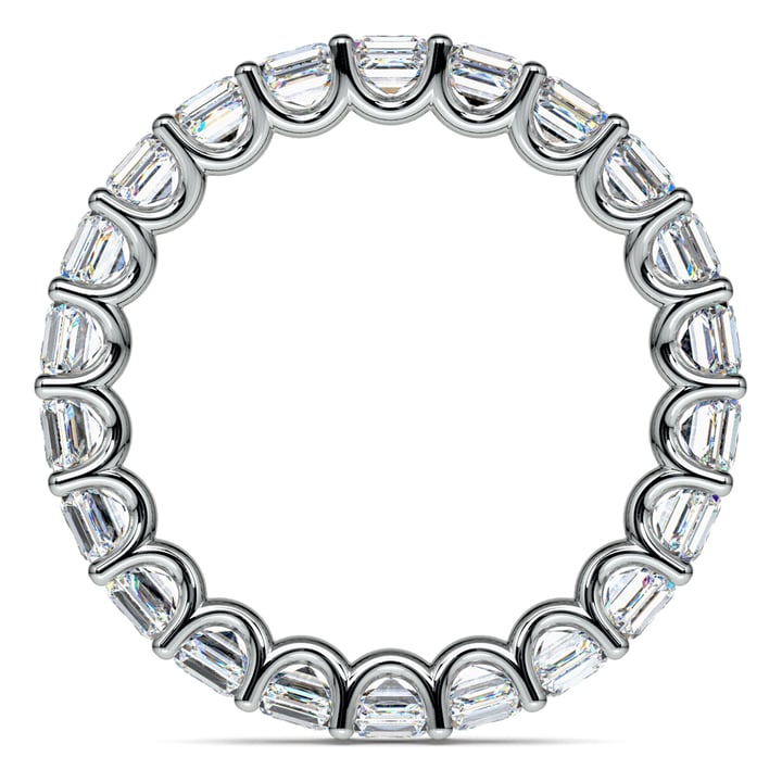 Asscher U-Prong Diamond Eternity Ring in Platinum (4 ctw) | Thumbnail 03