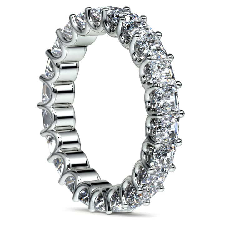 Asscher U-Prong Diamond Eternity Ring in Platinum (4 ctw) | 04