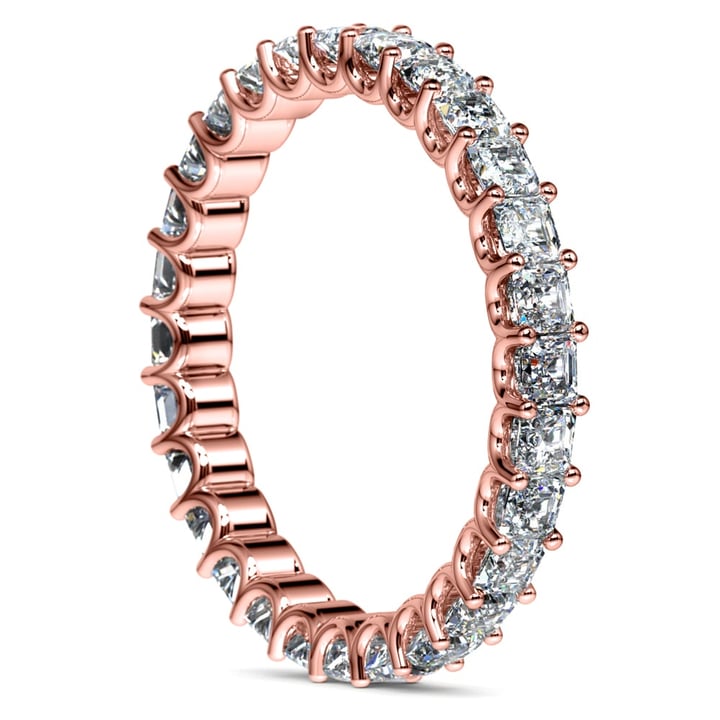 2 Ctw Asscher Cut Diamond Eternity Ring In Rose Gold | 04