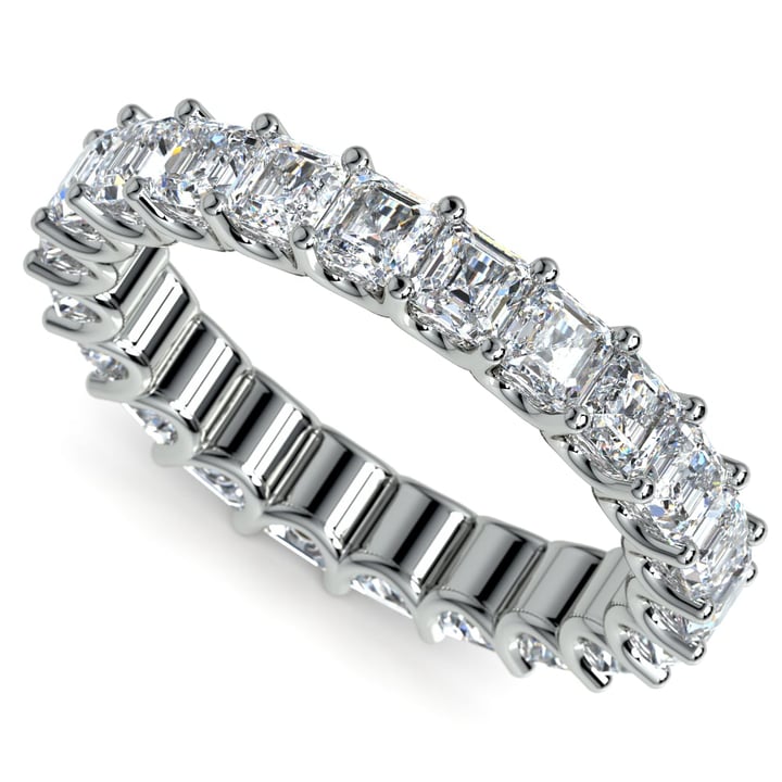U Prong Eternity Band In White Gold (4 Ctw) | Zoom