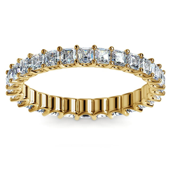 Asscher Cut Eternity Ring With U-Prong Setting In Gold | 02