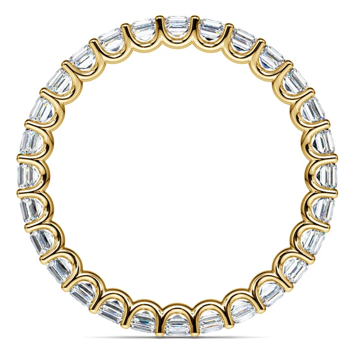Asscher Cut Eternity Ring With U-Prong Setting In Gold | 03